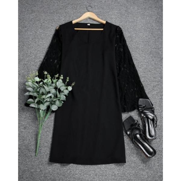 Lacy Gothic Long-Sleeve Mini Dress