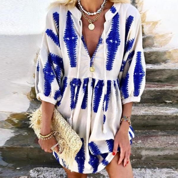 Blue Striped Tunic Dress