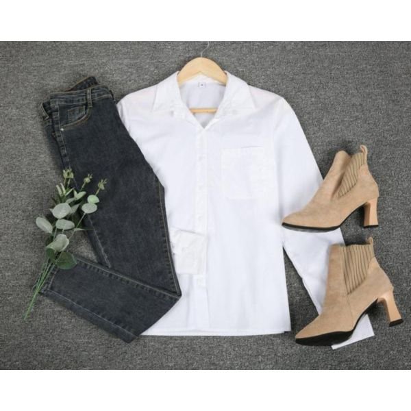 Classy White Long Sleeve Shirt