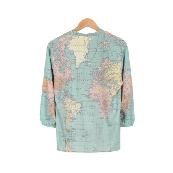 How Worldly Globe Print Shirt