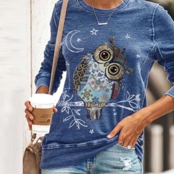 Cute Print Long Sleeve Top