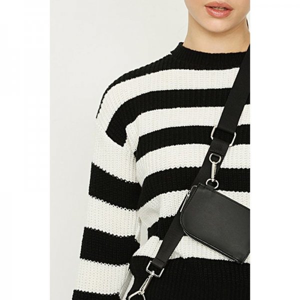 Black Striped Crop Jumper