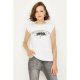 White Shoulder Pad Slogan Tee