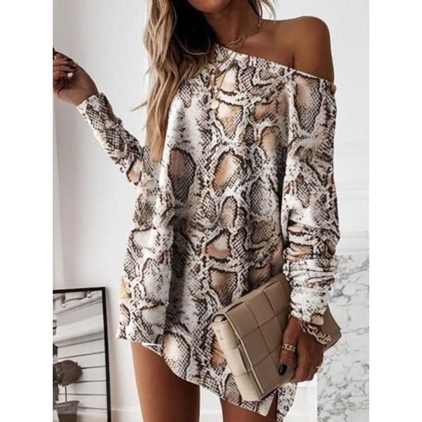 Wild Leopard Print Long Sleeve Mini Dress