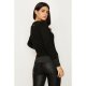 Black Lurex With Puff Sleeve Jumper