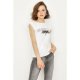 White Shoulder Pad Slogan Tee