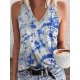 Casual V-Neck Print Sleeveless Top