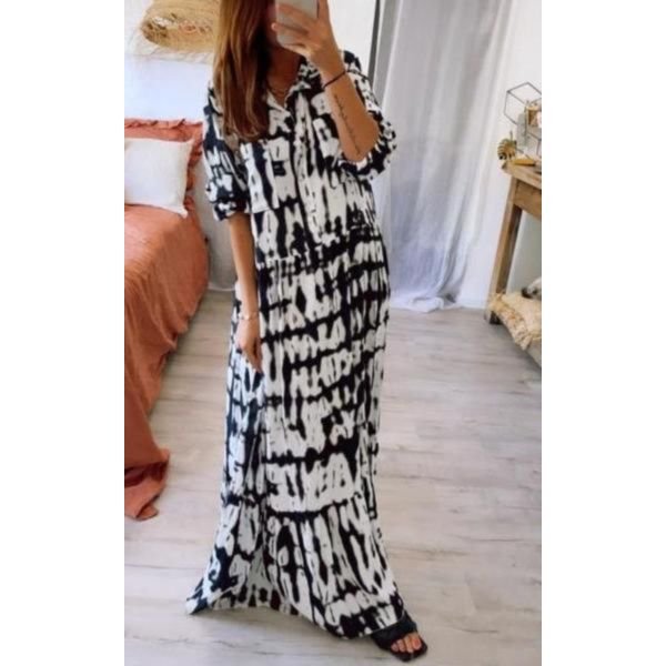 Glamorous Tie Dye Print Long Sleeve Maxi Dress