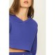 Sapphire Blue Raw Hem Boxy Sweat