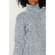 Blue Marl Cable Roll Neck Tunic