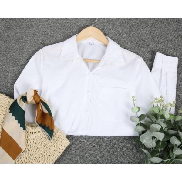 Classy White Long Sleeve Shirt