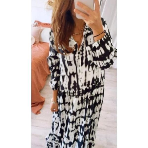 Glamorous Tie Dye Print Long Sleeve Maxi Dress