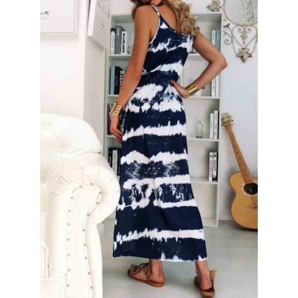 Glamorous Tie Dye Print Sleeveless Maxi Dress