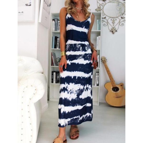 Glamorous Tie Dye Print Sleeveless Maxi Dress