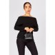 Black Off The Shoulder Knitted Jumper