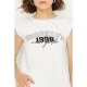 White Shoulder Pad Slogan Tee