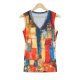 Showy Print V-Neck Sleeveless Top