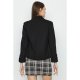 Black Roll Sleeve Ponte Jacket